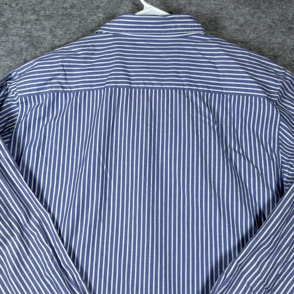 R & G London Shirt Men's X-Large Button Down Dress Blue White Striped Cotton - Picture 12 of 15